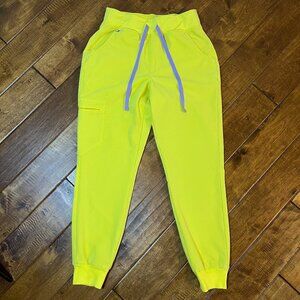 Figs High Waist Zamora Jogger Scrub Pants Nurse Doctor Lifesaver Yellow‎ Small